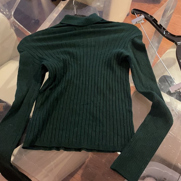 Forever 21 green ribbed turtleneck sweater medium - Picture 3 of 3